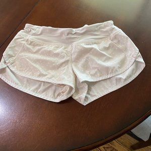 Lululemon Beige and White Polka Dot Speed Short